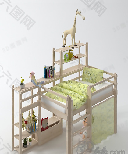 3D小孩床模型