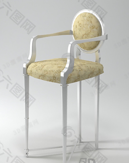 3D高脚吧椅模型