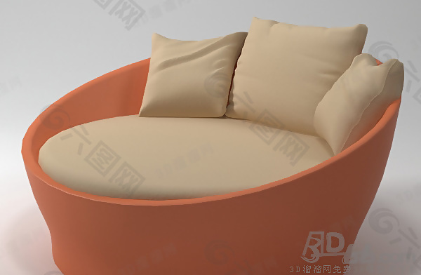 3D圆形沙发模型