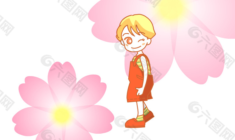 小男孩与花