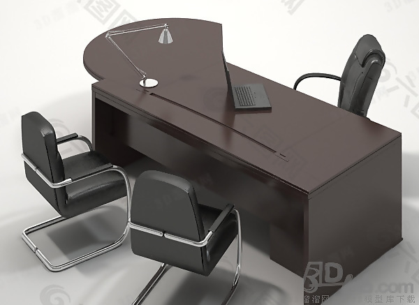 3D办公室桌椅模型