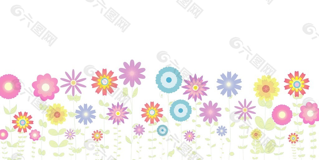 春天的花朵矢量插画