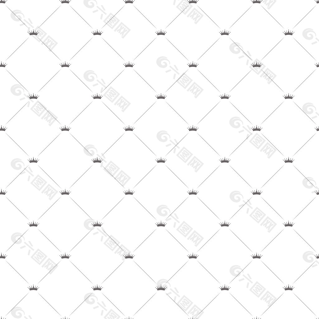 冠矢量插画无缝模式