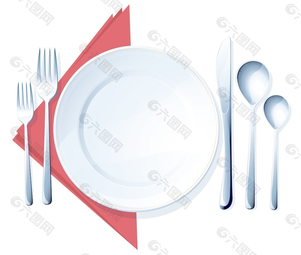 刀板的勺子和叉子在白色背景矢量