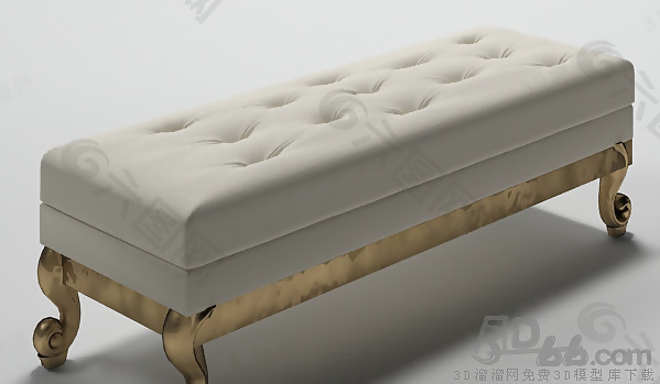 3D床尾凳模型