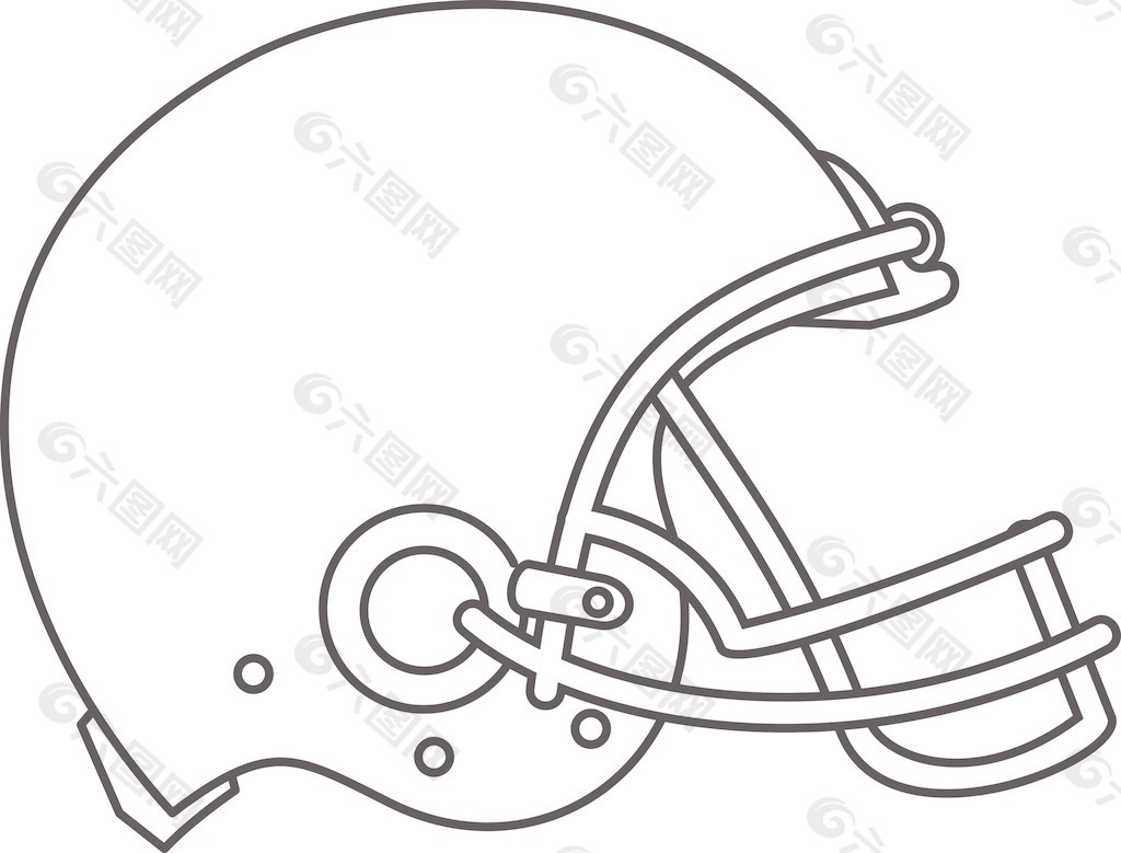 美式橄榄球头盔的画线
