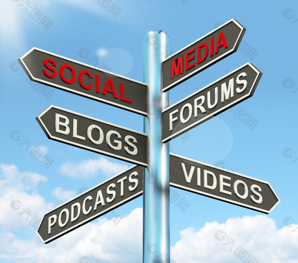 社会媒体的路标显示信息的沟通和支持