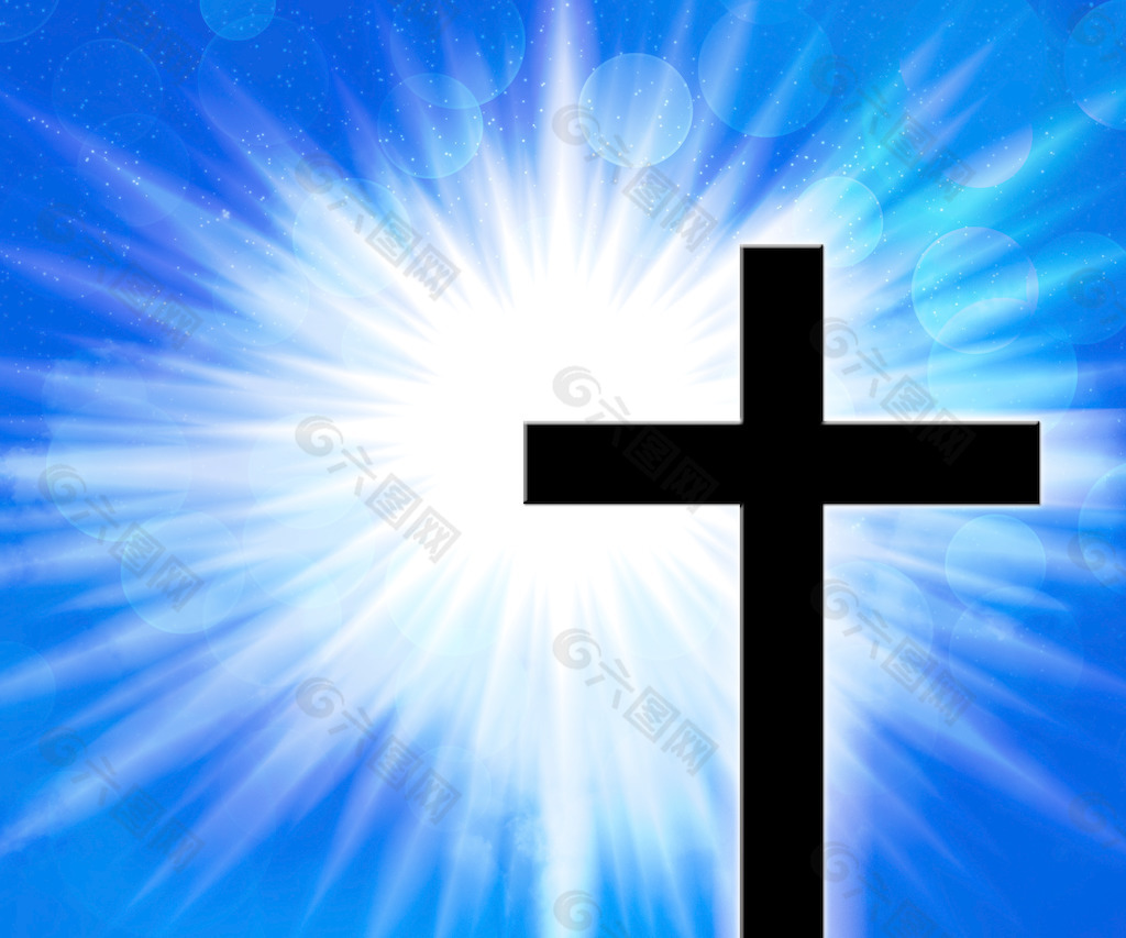 基督教的十字架的蓝色背景背景素材免费下载 图片编号 六图网