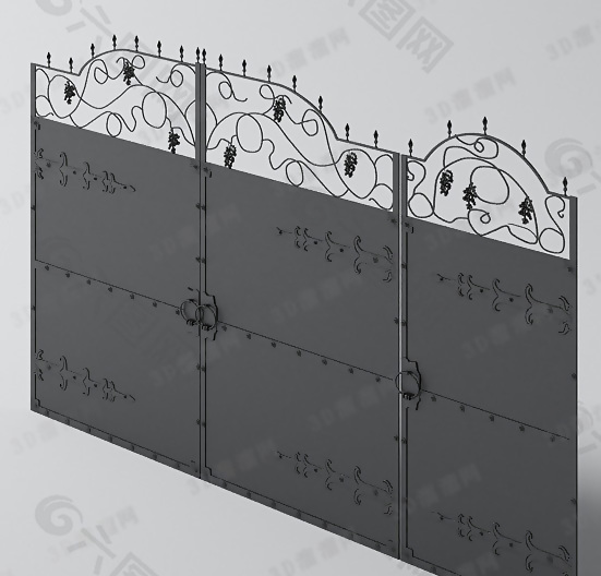 3D铁艺门模型