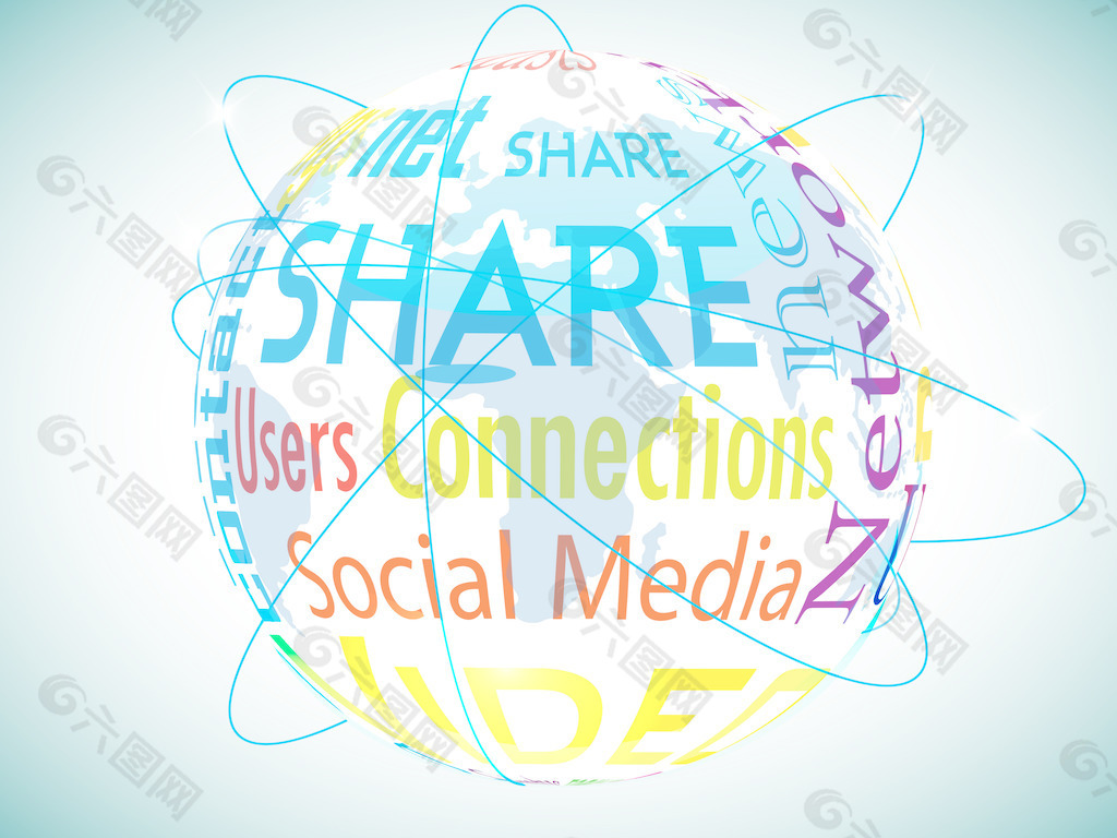 社交网络的主题展现独特的全球网络的各种相关的话 可作为网络图标
