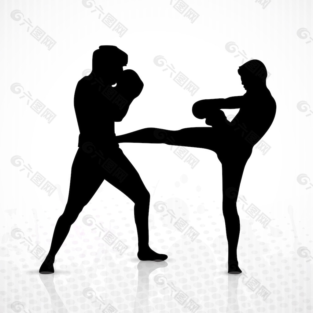 在拳击上抽象蹩脚的背景的拳击手的剪影