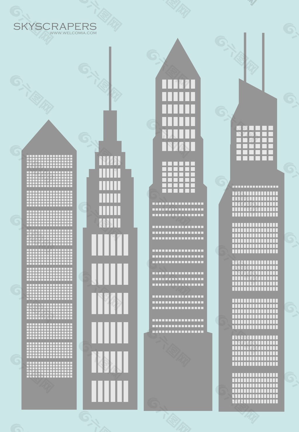 现代高层办公楼效果图下载-光辉城市