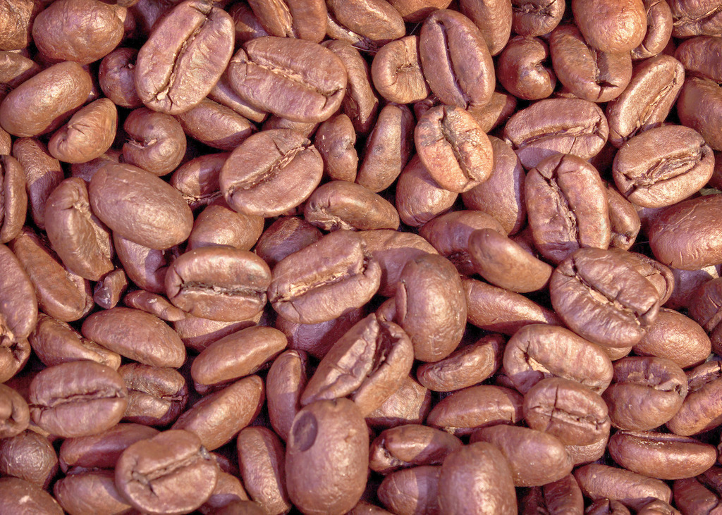 背景的咖啡豆