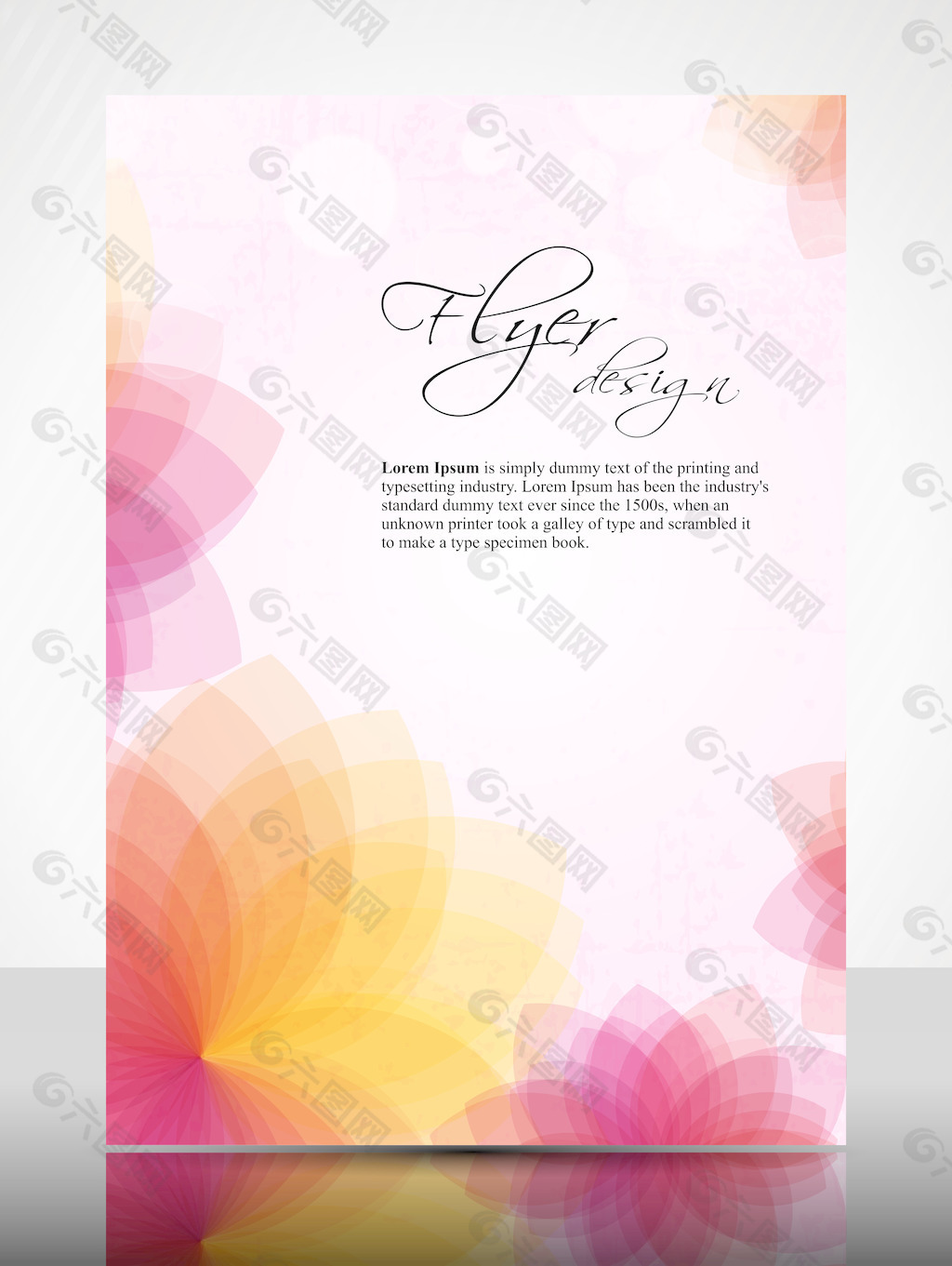 EPS 10朵概念传单设计演示文稿编辑的矢量插图的多彩的花