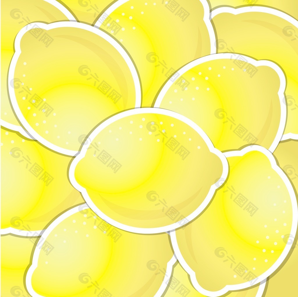 柠檬贴纸背景/卡矢量格式
