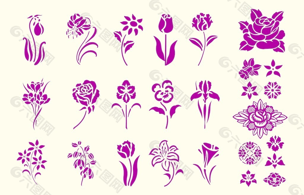 维多利亚风格的花卉装饰元素