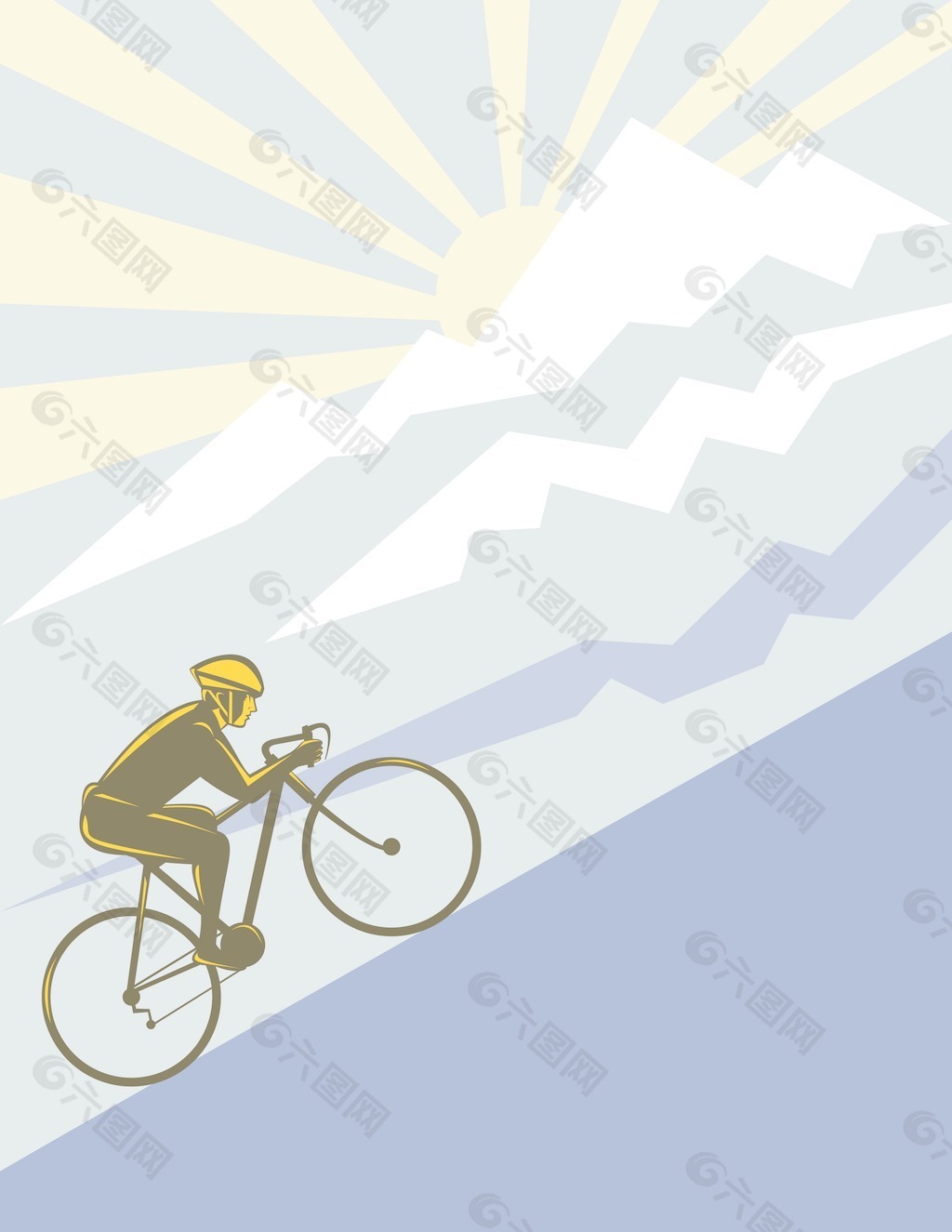 骑自行车的人 骑着自行车上山