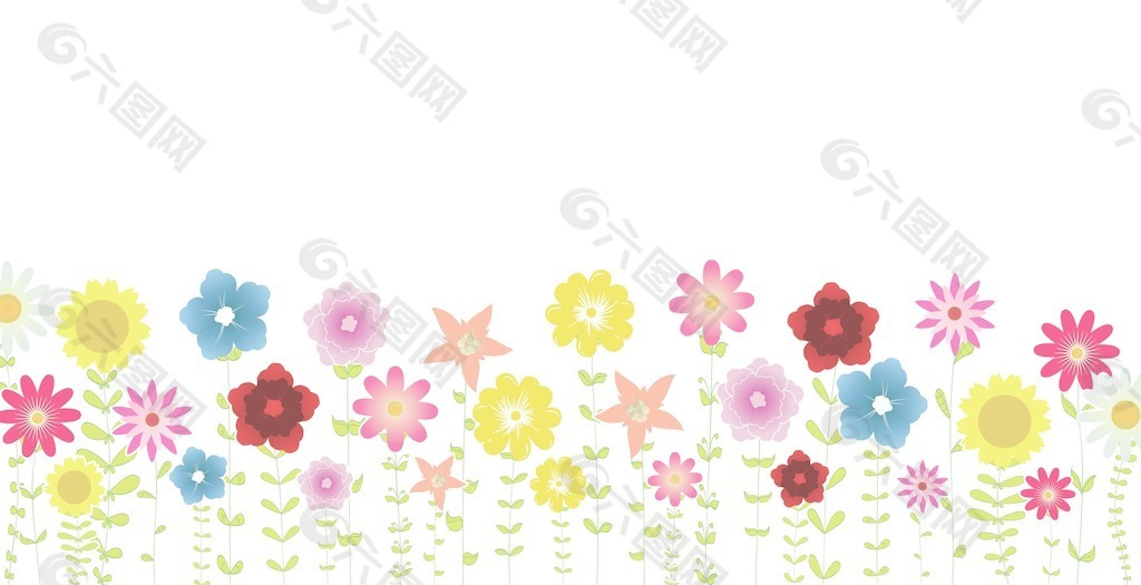 春天的花朵矢量插画