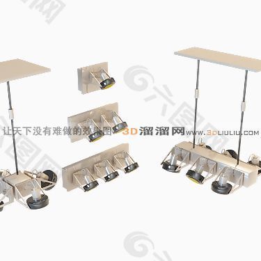 3D路轨射灯模型