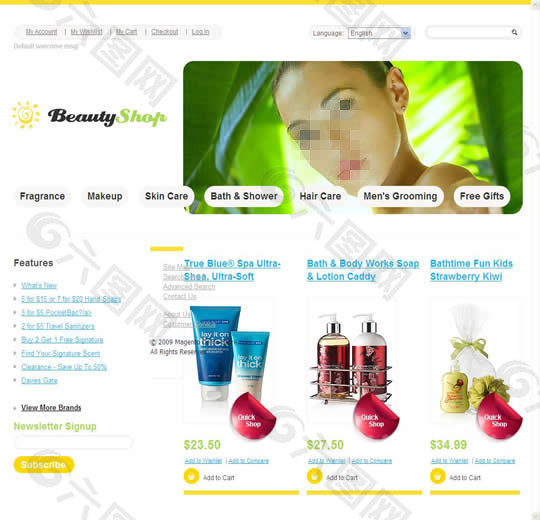 国外美容护肤创意网站模板