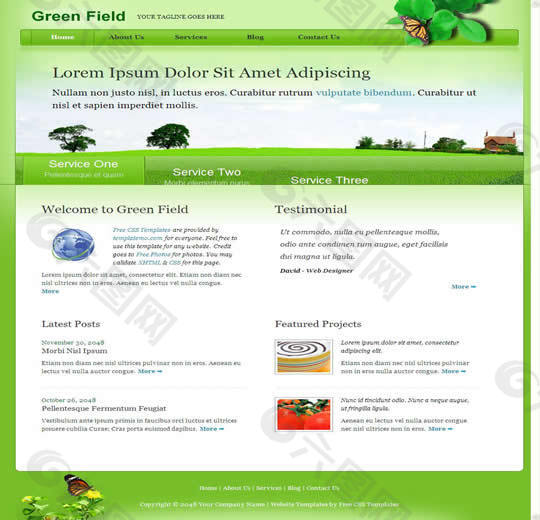 国外绿色环保创意网站模板
