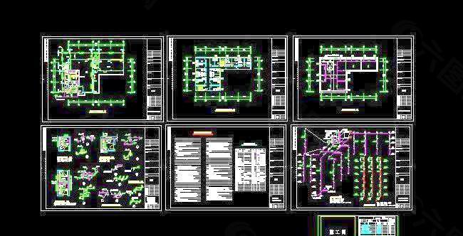 五层宿舍给排水施工图
