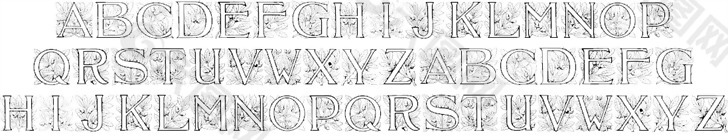橡子的首字母的字体