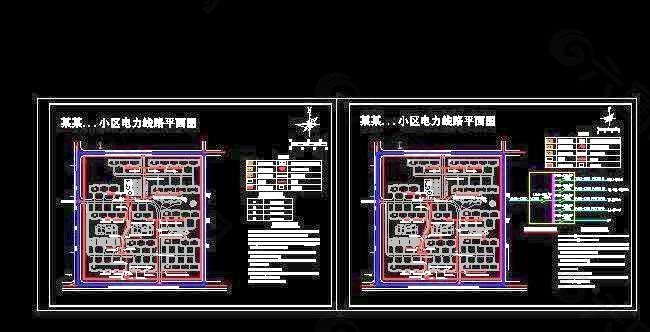 北京某住宅小区电力线路平面图