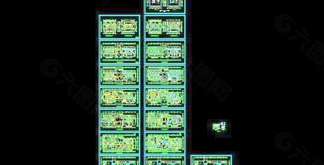 16层建筑楼空调平面施工图