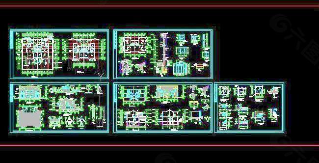 二层双拼独栋坡屋顶建筑图（带车库） 25x25