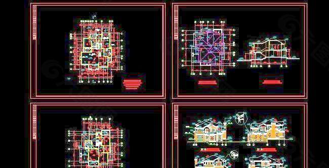 二层农村实用别墅施工图 14x16