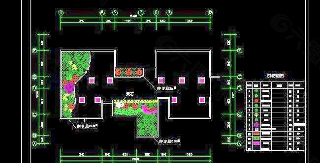 屋顶花园的平面图