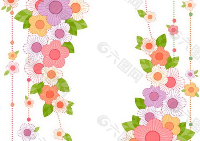 花卉花藤线条装饰矢量素材