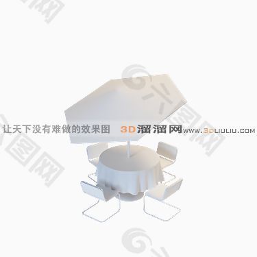 3D户外休闲桌椅模型