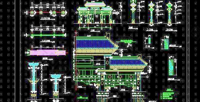 古典风格牌楼建筑设计施工图