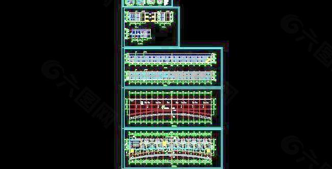 高尔夫球练习场建筑施工图