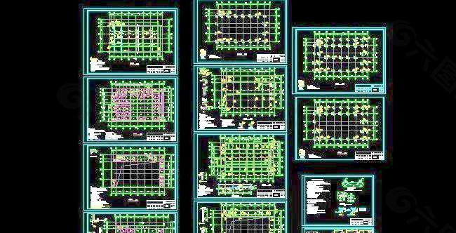 二层体育馆预应力梁混凝土结构施工图