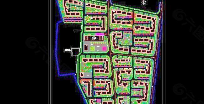 廉租房小区绿化规划设计总平图