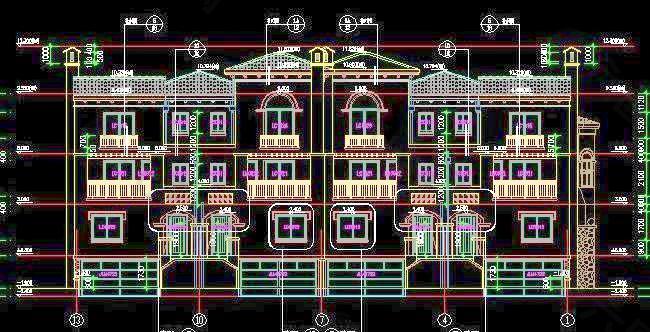 苏州三层联排别墅建筑设计图（带庭院） 31x17