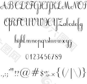 cursif字体