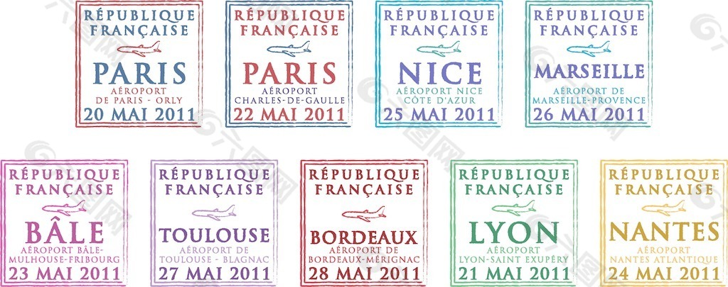 在矢量格式从法国护照