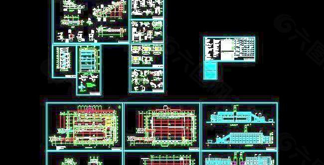 锅炉房框架结构部分轻钢结构建筑设计图