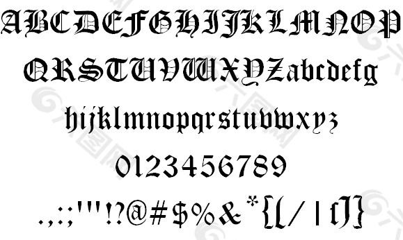 修道院的黑色字体