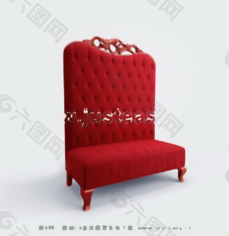 大红色的沙发椅子，单人沙发，布艺沙发，柔软的沙发，沙发