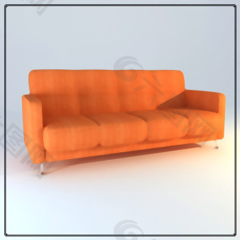 橙色的许多软沙发，布艺沙发，简约沙发，柔软