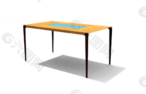 简单的矩形桌子，桌子，实木家具