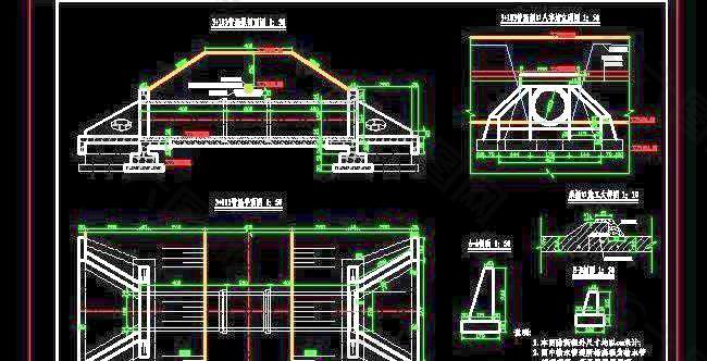 管道跨沟管涵设计施工图