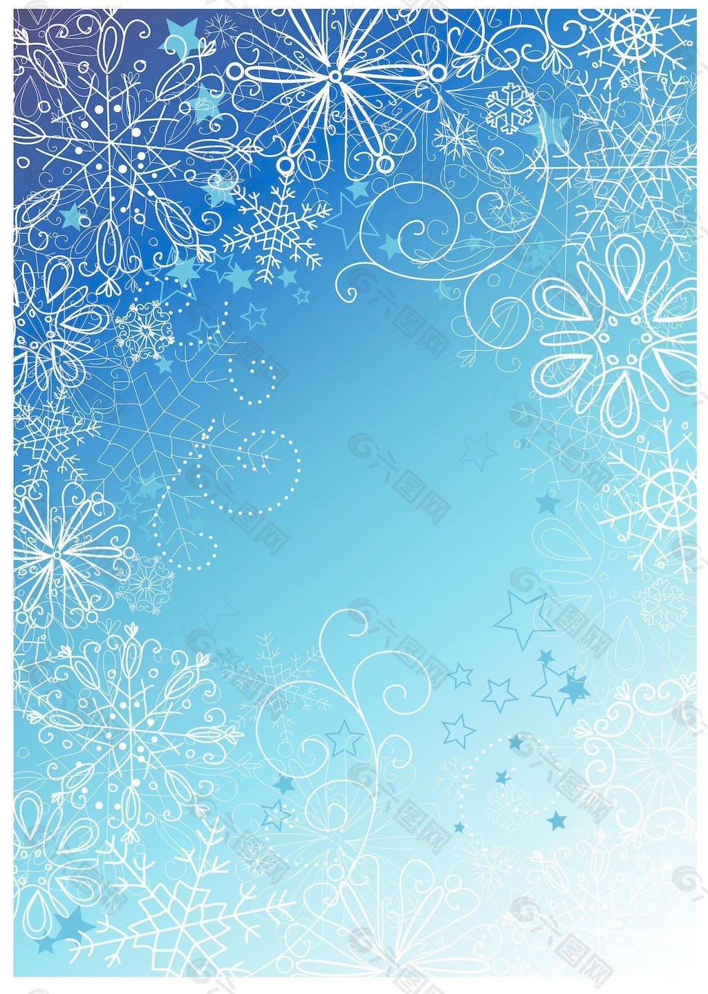 雪花蓝圣诞背景