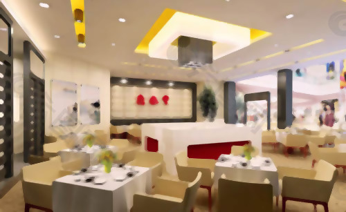 餐厅- 3，商业空间，餐厅，模型