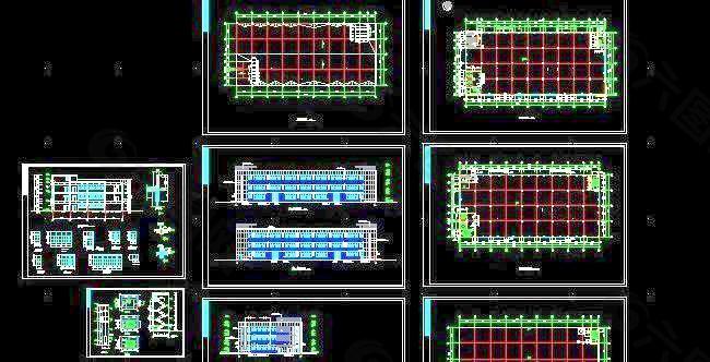 三层厂房钢结构建筑施工图